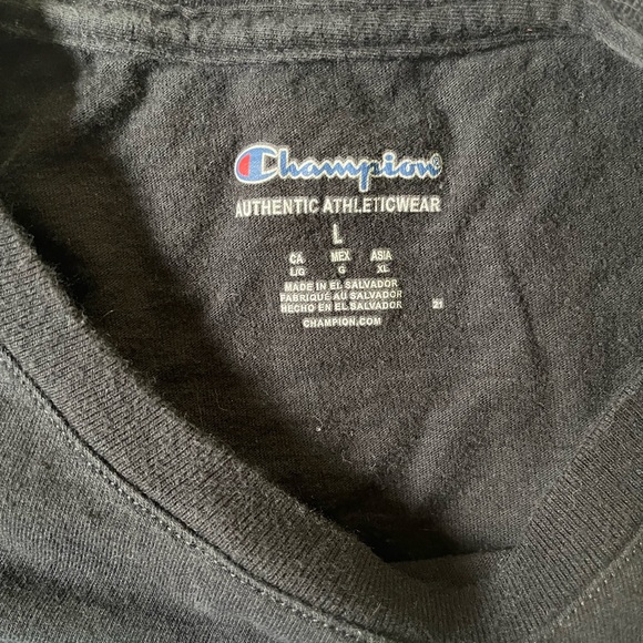 Champion Black Tee with Multicolor Graphic - Picture 6 of 7